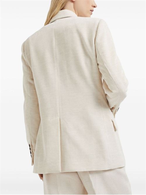 Double-breasted ribbed blazer BRUNELLO CUCINELLI | MD5767032C058